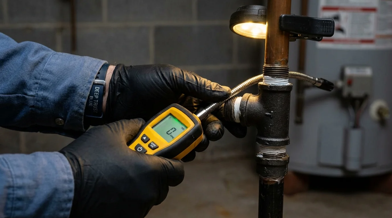 Gas leak detection with electronic sniffer by Johns Plumbing LLC in Bridgeville