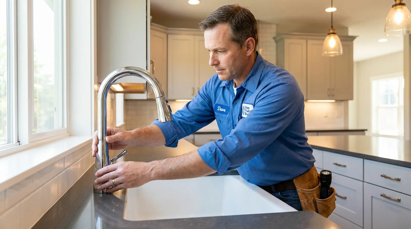 Kitchen faucet installation by Johns Plumbing LLC in Bridgeville
